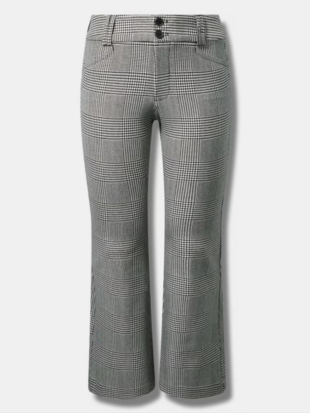 Torrid Trouser A-Line Flare Ponte Pant in Glen Plaid Cloud Dancer, 18 Tall